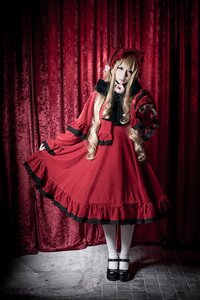 Rating: Safe Score: 0 Tags: 1girl blonde_hair blue_eyes curtains dress flower full_body long_hair mary_janes pantyhose red_dress rose shinku shoes solo white_legwear User: admin