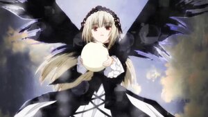 Rating: Safe Score: 0 Tags: 1girl black_dress black_ribbon black_wings blonde_hair cloud dress flower frilled_sleeves frills hairband image long_hair long_sleeves looking_at_viewer red_eyes ribbon rose sky solo suigintou very_long_hair wings User: admin