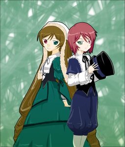 Rating: Safe Score: 0 Tags: 2girls blue_dress brown_hair dress green_dress green_eyes hat hat_removed headwear_removed heterochromia image long_hair long_sleeves looking_at_viewer multiple_girls pair pantyhose red_eyes short_hair siblings sisters smile souseiseki suiseiseki top_hat twins very_long_hair watering_can User: admin