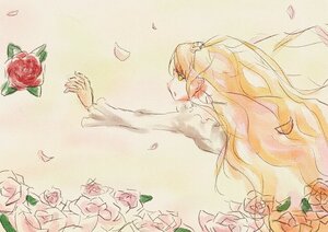 Rating: Safe Score: 0 Tags: 1girl blonde_hair dress flower green_eyes image kirakishou long_hair petals profile red_flower red_rose rose rose_petals solo tears thorns vines User: admin