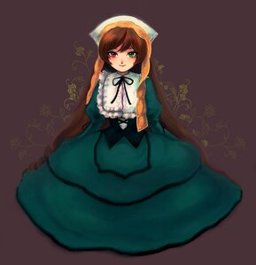 Rating: Safe Score: 0 Tags: 1girl bad_id bad_pixiv_id brown_hair dress frills green_dress green_eyes hairband heterochromia image long_hair long_sleeves looking_at_viewer photoshop_(medium) red_eyes ribbon rozen_maiden simple_background sitting smile solo suiseiseki tsukuru_(seki_sabato) very_long_hair User: admin