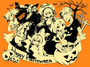 Rating: Safe Score: 0 Tags: 5girls bandages bat candy cape drill_hair food hair_ornament halloween happy_halloween hat image jack-o'-lantern kaname_madoka lantern lollipop long_hair miki_sayaka monochrome multiple multiple_boys multiple_girls orange_background pumpkin short_hair smile swirl_lollipop tagme trick_or_treat twintails witch_hat User: admin