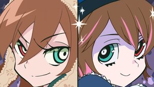Rating: Safe Score: 0 Tags: 2girls artist_request brown_hair closed_mouth green_eyes heterochromia image looking_at_viewer multicolored_hair multiple_girls pair panty_&_stocking_with_garterbelt parody rozen_maiden short_hair siblings sisters smile souseiseki style_parody suiseiseki twins two-tone_hair User: admin