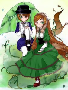 Rating: Safe Score: 0 Tags: 2girls brown_hair dress green_dress green_eyes hat heterochromia holding_hands image long_hair long_sleeves looking_at_viewer multiple_girls pair pantyhose red_eyes short_hair siblings sisters souseiseki suiseiseki top_hat twins very_long_hair watering_can white_legwear User: admin