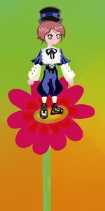 Rating: Safe Score: 0 Tags: brown_hair flower green_eyes hat image short_hair solo souseiseki top_hat User: admin