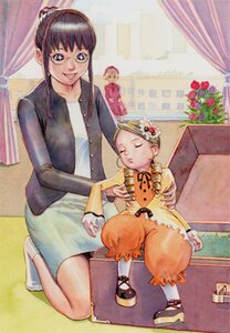 Rating: Safe Score: 0 Tags: 2girls blonde_hair closed_eyes curtains dress glasses image kanaria kneeling kusabue_mitsu long_sleeves multiple_girls sitting smile socks solo User: admin