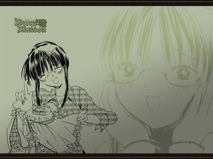 Rating: Safe Score: 0 Tags: 1girl :d blush closed_eyes glasses human image kusabue_mitsu letterboxed long_sleeves monochrome open_mouth simple_background smile solo User: admin