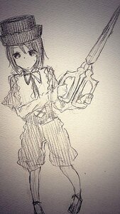 Rating: Safe Score: 0 Tags: 1girl auto_tagged bowl capelet full_body hat image long_sleeves looking_at_viewer miyako_yoshika monochrome ofuda short_hair smile solo souseiseki standing User: admin