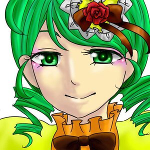 Rating: Safe Score: 0 Tags: 1girl auto_tagged bow eyelashes face flower green_eyes green_hair image kanaria midorikawa_nao rose short_hair solo User: admin