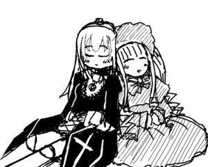 Rating: Safe Score: 0 Tags: 2girls bangs closed_eyes dress greyscale hat image juliet_sleeves long_hair long_sleeves monochrome multiple_girls pair shinku simple_background sitting sleeping sleeping_upright suigintou white_background User: admin