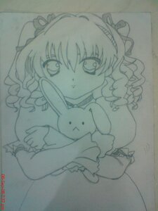 Rating: Safe Score: 0 Tags: 1girl hinaichigo image looking_at_viewer monochrome photo solo stuffed_animal stuffed_bunny traditional_media twintails User: admin