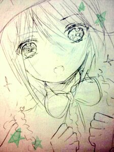 Rating: Safe Score: 0 Tags: 1girl blush clenched_hands close-up eyebrows_visible_through_hair hair_over_one_eye image looking_at_viewer monochrome solo souseiseki tears traditional_media upper_body User: admin