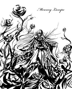 Rating: Safe Score: 0 Tags: 1girl dress flower gradient_hair greyscale hijiri_byakuren image long_hair long_sleeves monochrome multicolored_hair solo suigintou very_long_hair User: admin