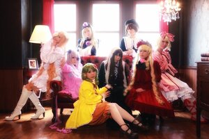 Rating: Safe Score: 0 Tags: 6+girls blonde_hair couch curtains dress hat indoors long_hair multiple_cosplay multiple_girls pantyhose short_hair sitting tagme window User: admin
