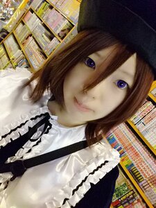 Rating: Safe Score: 0 Tags: 1girl bangs bookshelf brown_hair building city closed_mouth library lips looking_at_viewer maid smile solo souseiseki upper_body User: admin