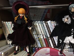 Rating: Safe Score: 0 Tags: 2girls black_dress blonde_hair blue_eyes bonnet bow doll dress flower frills gothic_lolita lolita_fashion long_hair multiple_dolls multiple_girls rose shinku tagme umbrella User: admin