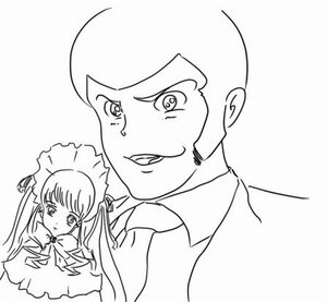 Rating: Safe Score: 0 Tags: 1boy 1girl blush greyscale image looking_at_viewer maid_headdress monochrome shinku simple_background solo white_background User: admin