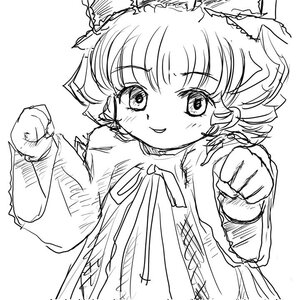 Rating: Safe Score: 0 Tags: 1girl blush clenched_hands dress eyebrows_visible_through_hair greyscale hat hinaichigo image looking_at_viewer monochrome mystia_lorelei short_hair simple_background sketch smile solo upper_body white_background wings User: admin