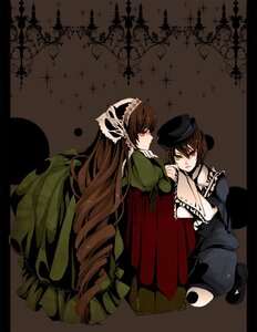Rating: Safe Score: 0 Tags: 2girls brown_hair dress green_dress green_eyes hat holding_hands image letterboxed long_hair long_sleeves looking_at_viewer multiple_girls pair red_eyes short_hair siblings sisters souseiseki suiseiseki twins very_long_hair User: admin