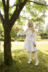 Rating: Safe Score: 0 Tags: 1girl animal_ears boots dress kirakishou short_hair solo sunlight tail tree white_hair User: admin
