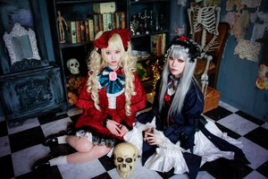 Rating: Safe Score: 0 Tags: 2girls argyle argyle_background argyle_legwear blanket blonde_hair blue_eyes board_game book boots checkerboard_cookie checkered checkered_background checkered_floor checkered_kimono checkered_scarf checkered_skirt chess_piece dress flag floor gothic_lolita hat lips lolita_fashion long_hair mirror multiple_cosplay multiple_girls on_floor perspective red_eyes reflection reflective_floor rook_(chess) rose sitting tagme tile_floor tile_wall tiles vanishing_point User: admin