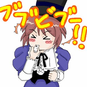 Rating: Safe Score: 0 Tags: 1girl >_< blue_dress blush brown_hair closed_eyes dress hat image juliet_sleeves long_sleeves puffy_sleeves ribbon simple_background solo souseiseki text_focus upper_body white_background User: admin