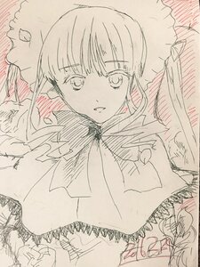 Rating: Safe Score: 0 Tags: 1girl auto_tagged bangs bonnet braid eyebrows_visible_through_hair frills hood hood_up image long_hair looking_at_viewer monochrome shinku solo upper_body User: admin