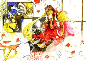 Rating: Safe Score: 0 Tags: 2girls blonde_hair brown_hair closed_eyes dress drill_hair flower hat image long_hair multiple multiple_boys multiple_girls rose shinku tagme twintails User: admin