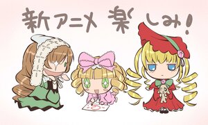 Rating: Safe Score: 0 Tags: 3girls :< blonde_hair blue_eyes bonnet bow brown_hair chibi dress drill_hair green_bow green_dress green_eyes hat head_scarf hina_ichigo image long_hair long_sleeves multiple multiple_girls open_mouth pink_bow pink_dress shinku suiseiseki tagme twin_drills User: admin