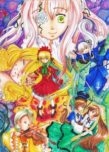 Rating: Safe Score: 0 Tags: 6+girls blonde_hair blue_dress blue_eyes bow brown_hair closed_eyes dress drill_hair eyepatch flower green_dress green_eyes hairband hat hina_ichigo image instrument kanaria long_hair long_sleeves looking_at_viewer multiple multiple_girls music musical_note red_dress rose shinku short_hair siblings sisters smile souseiseki suigintou suiseiseki tagme twins twintails very_long_hair violin wings User: admin