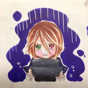Rating: Safe Score: 0 Tags: 1girl brown_hair closed_mouth crying crying_with_eyes_open frown green_eyes heterochromia image long_sleeves looking_at_viewer rain red_eyes sad sky solo souseiseki swept_bangs tears upper_body watercolor_(medium) User: admin