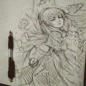 Rating: Safe Score: 0 Tags: 1girl akemi_homura akuma_homura graphite_(medium) greyscale hair_ribbon image kaname_madoka long_hair magical_girl monochrome photo ribbon sketch solo suigintou traditional_media ultimate_madoka weapon wings User: admin