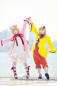 Rating: Safe Score: 0 Tags: 2girls blonde_hair closed_eyes dress hair_ornament hat long_sleeves multiple_cosplay multiple_girls outstretched_arms ribbon short_hair siblings sisters smile spread_arms tagme twins User: admin