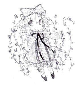 Rating: Safe Score: 0 Tags: 1girl auto_tagged blush bow dress drill_hair frills full_body hair_bow hina_ichigo hinaichigo image long_sleeves looking_at_viewer monochrome open_mouth ribbon short_hair sleeves_past_wrists smile solo standing User: admin