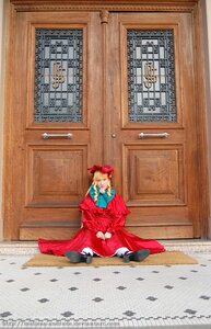 Rating: Safe Score: 0 Tags: 1girl blonde_hair brown_hair closed_eyes crown dress english_text shinku sitting solo User: admin