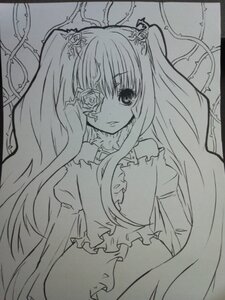 Rating: Safe Score: 0 Tags: 1girl dress frills greyscale hair_ornament image kirakishou lineart long_hair monochrome solo traditional_media two_side_up very_long_hair User: admin