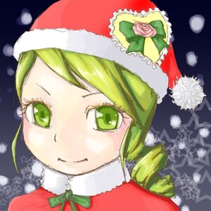 Rating: Safe Score: 0 Tags: 1girl blush christmas face green_eyes green_hair hat image kanaria portrait ribbon santa_costume santa_hat smile solo star_(symbol) User: admin