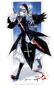 Rating: Safe Score: 0 Tags: 1girl black_dress black_wings blood boots commentary_request dress flower frilled_sleeves frills full_body hairband image katana lolita_hairband long_hair long_sleeves looking_at_viewer photoshop_(medium) red_eyes rose rozen_maiden shirayuki_shoushirou silver_hair solo standing suigintou sword weapon wings User: admin