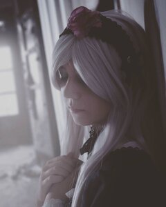 Rating: Safe Score: 0 Tags: 1girl blurry closed_mouth curtains from_side hair_ornament indoors lace lips long_hair profile solo suigintou window User: admin