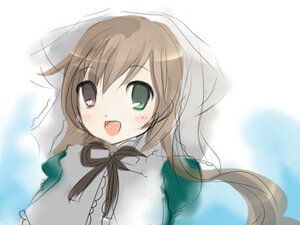 Rating: Safe Score: 0 Tags: 1girl :d auto_tagged black_ribbon blush brown_hair collar dress green_eyes heterochromia image long_hair long_sleeves looking_at_viewer open_mouth red_eyes smile solo suiseiseki upper_body User: admin