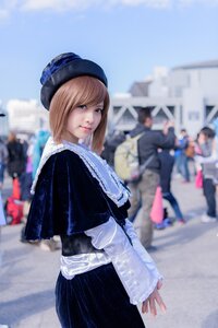 Rating: Safe Score: 0 Tags: 3d blonde_hair blue_eyes blurry blurry_background blurry_foreground capelet day depth_of_field dress hat lips looking_at_viewer multiple_girls outdoors photo realistic short_hair solo solo_focus souseiseki User: admin