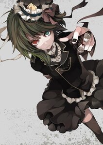 Rating: Safe Score: 0 Tags: 1girl blue_eyes frills gothic_lolita hairband heterochromia image lolita_fashion lolita_hairband red_eyes short_hair skirt smile solo souseiseki thighhighs User: admin