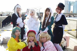Rating: Safe Score: 0 Tags: 6+girls angel_wings blonde_hair blurry brown_hair building city dress hat long_hair multiple_cosplay multiple_girls photo short_hair suigintou tagme wings User: admin