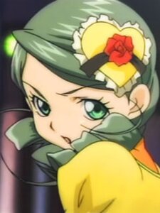 Rating: Safe Score: 0 Tags: 1girl flower green_eyes green_hair hat image kanaria rose solo User: admin