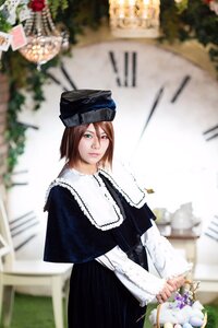Rating: Safe Score: 0 Tags: 1girl blurry blurry_background blurry_foreground brown_hair building church depth_of_field dress flower green_eyes hat jewelry lace lips long_sleeves looking_at_viewer necklace outdoors photo short_hair solo souseiseki standing User: admin