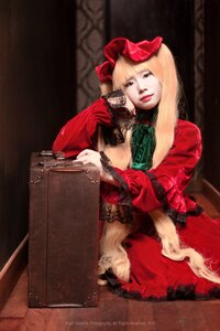 Rating: Safe Score: 0 Tags: 1girl blonde_hair box dress lips long_hair photo realistic red_dress shinku sitting solo User: admin