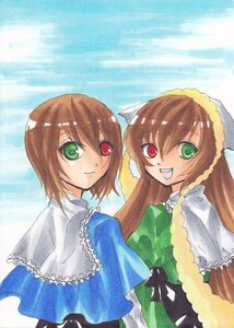 Rating: Safe Score: 0 Tags: 2girls brown_hair dress green_eyes hat head_scarf heterochromia image long_hair long_sleeves looking_at_viewer looking_back multiple_girls open_mouth pair red_eyes short_hair siblings sisters smile souseiseki suiseiseki traditional_media twins User: admin