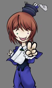 Rating: Safe Score: 0 Tags: 1girl brown_hair chibi hat image jewelry open_mouth pointing short_hair smile solo souseiseki top_hat User: admin