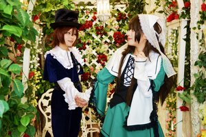 Rating: Safe Score: 0 Tags: 2girls 91076 brown_hair dress flower hat lace long_hair multiple_cosplay multiple_girls red_flower red_rose rose short_hair suiseiseki tagme User: admin