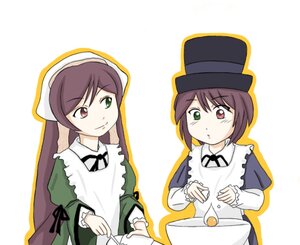 Rating: Safe Score: 0 Tags: 2girls brown_hair dress frills green_dress green_eyes hat head_scarf heterochromia image long_hair long_sleeves multiple_girls open_mouth pair red_eyes siblings simple_background sisters souseiseki suiseiseki top_hat twins white_background yellow_background User: admin